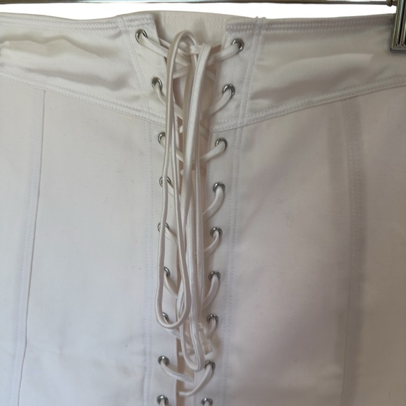 Victoria’s Secret White Corset Lace-Up Mini Skirt Sexy Clubwear XL‎ - Picture 4 of 5